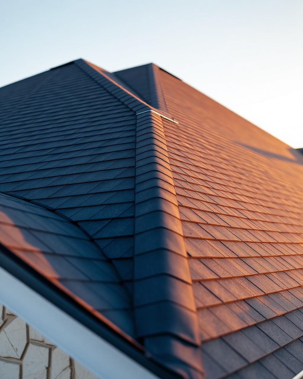 Finished architectural shingle roof on a Plano, TX home at golden hour